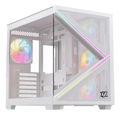 Gabinete Xyz Qubex White 4 Fans Arg Controller Dual Chamber Usb C