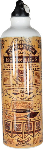 Termo Metálico Harry Potter Quidditch Reglas Plata O Blanco