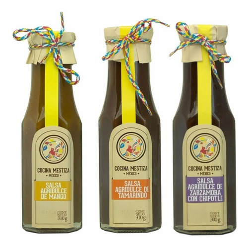 Pack 3 Salsas Mango, Tamarindo Y Zarzamora Agridulces 310g
