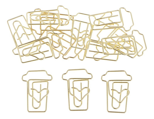 12pcs Clips De Papel Dorados Papelería Divertida Material