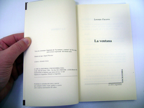 La Ventana Lorenzo Facorro Poesia Vinciguerra Usado Ok Boedo (Usado)