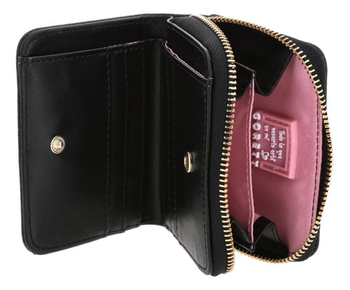 Cartera Monedero Chico Wallet Gorett Chenson Tracy Para Dama Color Negro Diseño De La Tela Liso