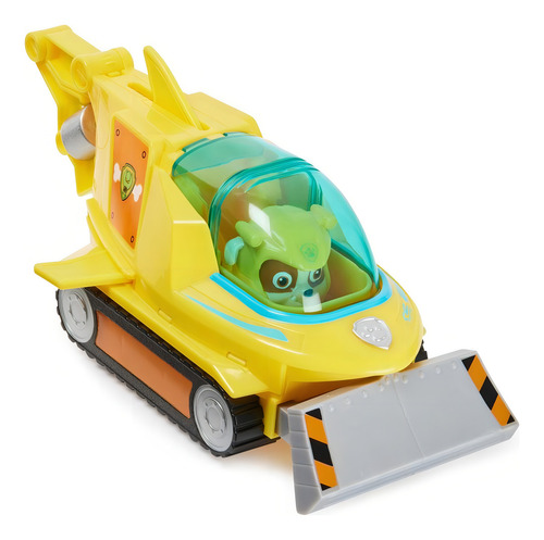 Vehículo Paw Patrol Hammerhead Aqua Pups + Figura Rubble Color Amarillo
