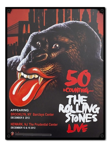 #1245 - Cuadro Decorativo Vintage - The Rolling Stones Rock