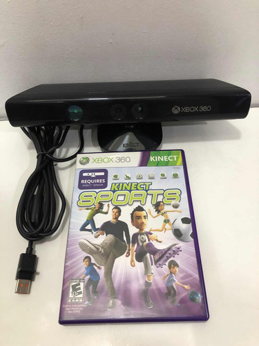 Sensor Kinect Xbox 360 + Jogo Kinect Sports Tudo Original (Recondicionado)