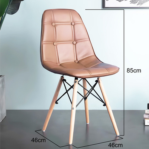 Set 4 Sillas Eames Capitonada Botón Moderna Minimalista