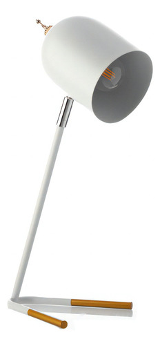 Lámpara De Mesa Moderna Para luz LED Decolamp S3028 Estructura y Pantalla Metal Blanco