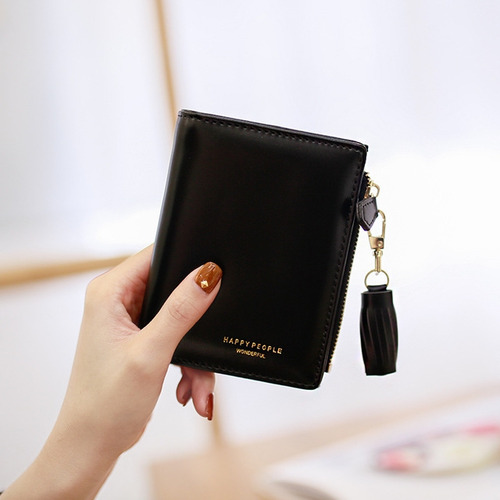 Pantalones Cortos De Piel Sintética Tipo Cartera Con Borlas