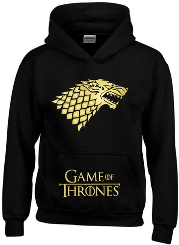 Game Of Thrones  House Stark Dorado Buzo Capota Gildan 