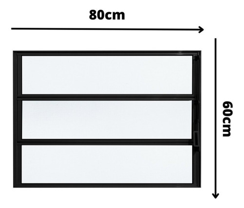 Janela De Alumínio Basculante 60x80cm Fortline Wt