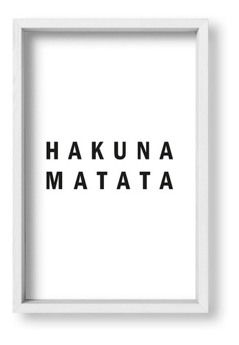 Cuadros Modernos 20x30 Box Blanco Minimal Hakuna Matata