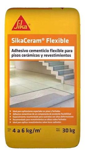Adhesivo Sika Flexible X30kg Pegamento Ceramica Flex