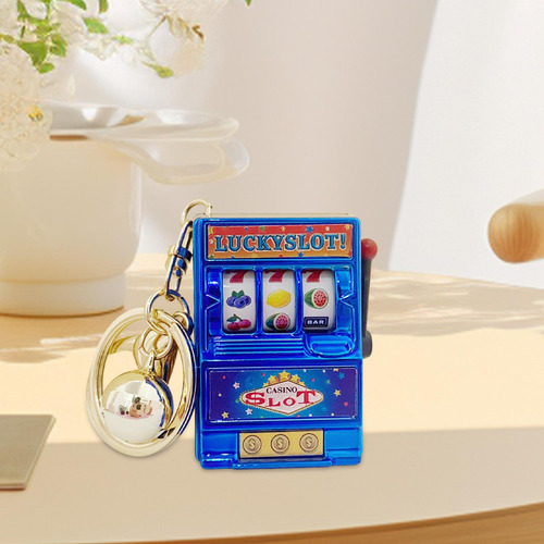 Mini Caça-níqueis Brinquedo Chaveiro Engraçado Azul