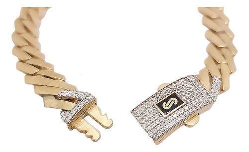Pulsera Mónaco De Oro Italiano Brazalete Oro 14k