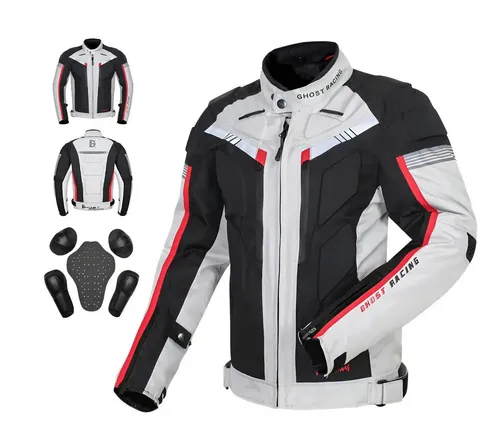 Chamarra Motociclista Impermeable Doble Capa Con Proteccione