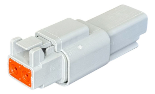 Conector Deutsch 2 Vias Dt 10x Macho E Fêmea C/ Trava Cinza