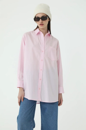 Camisa Oversize De Algodón Rosa Mujer Portsaid