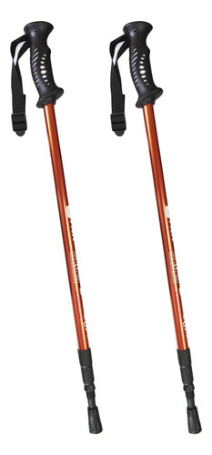 Kit 2 Bastão De Caminhada Nautika Trekpro Sistema Anti-shock Cor Laranja