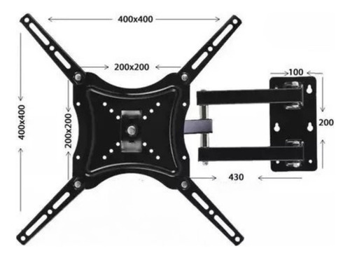 Soporte Tv Led Lcd 32-55 Philips Samsung Tcl + Kit Negro