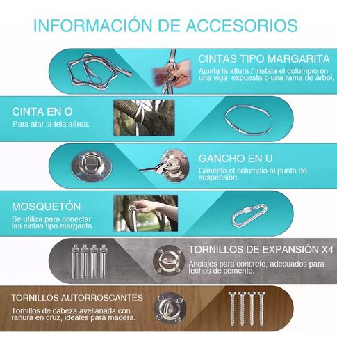 Hamaca De Columpio Para Niños Columpio Colgante+taladro Cian
