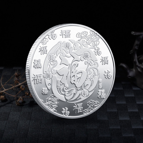Moeda Pixiu Feng Shui Riqueza Mitologia Prata Case Acrílico