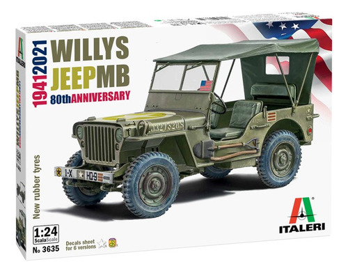Willys Jeep Mb 80th Anniversary 1941 1/24 Kit Italeri 3635