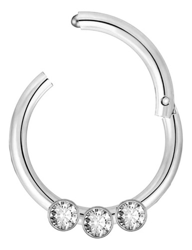 Piercing Acero Inoxidable Aro Clicker Zirconias Nariz Oreja