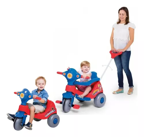 Motoca Infantil Azul e Vermelho com Pedal - CALESITA-953