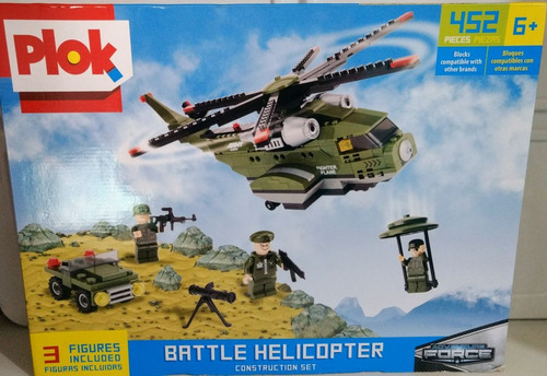 Plok Helicoptero De Batalla 452 Pz. No Lego, Mega Blocks