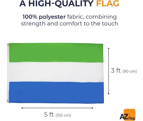 Az Flag Bandera De Sierra Leona 3x5 Pies Estandarte De Leona