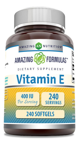 Amazing Formulas Vitamina E 400 Ui 240 Cápsulas Sin Gluten
