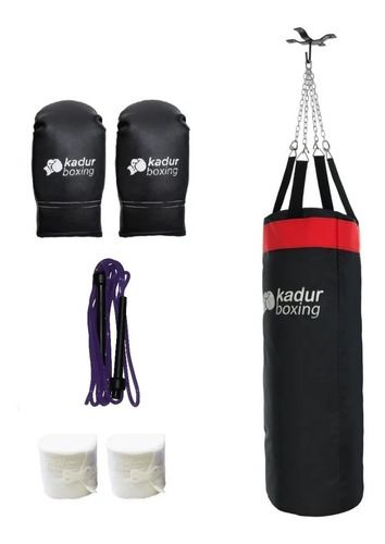 Bolsa Boxeo Guantin Vendas Cadena Soporte Soga Combo Box Kit