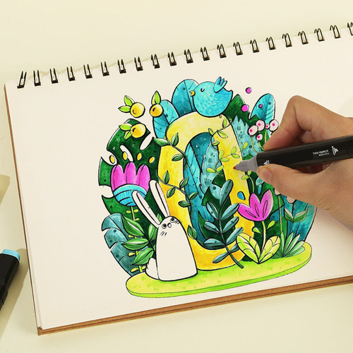 Jogo Caneta 40 Cores Colorir Marcador Desenho + Bolsa