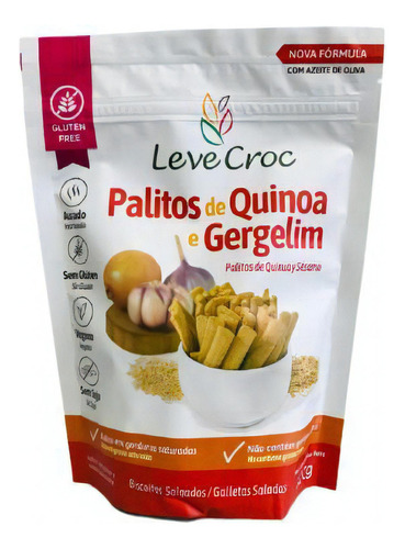 Kit 6x: Biscoito Palito Quinoa/gergelim Sem Glúten Leve