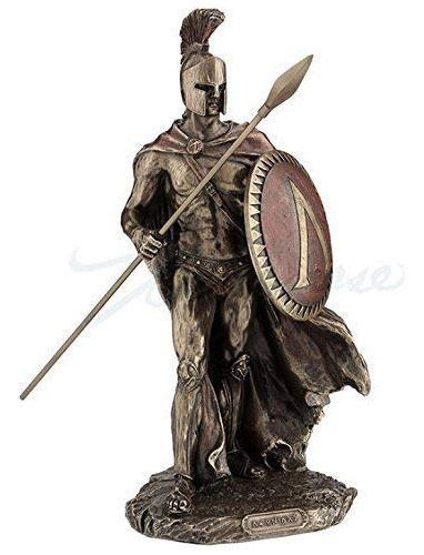 Leonidas Rey Espartano Con Lanza Y Escudo Estatua