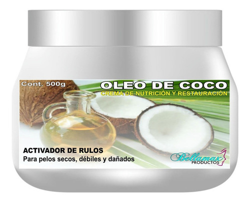 Mascara Restauradora De Oleo De Coco Bellamax  - 500g