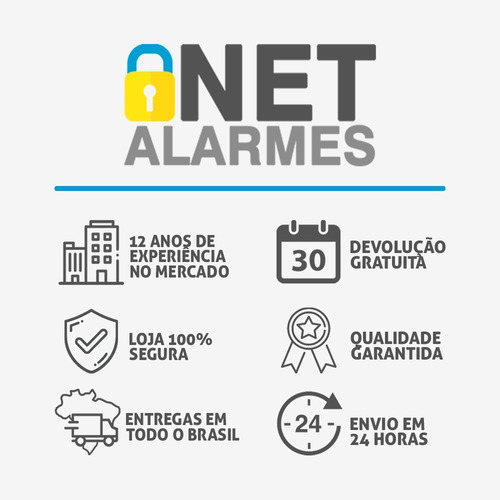 Imagem 5 de 5 de Kit Alarme Residencial Bopo 7 Sensores Discadora Bateria