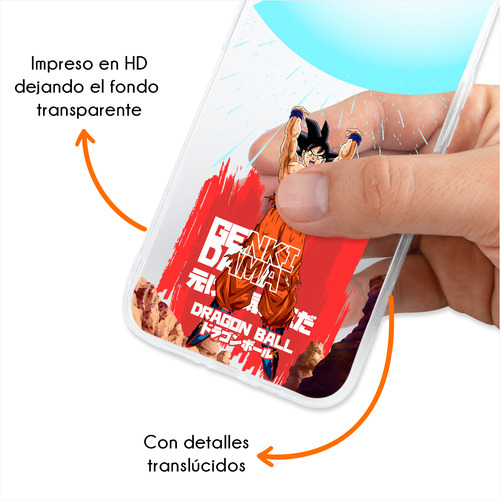 Funda Para Motorola Dragon Ball Z Goku Genkidama Antigolpes
