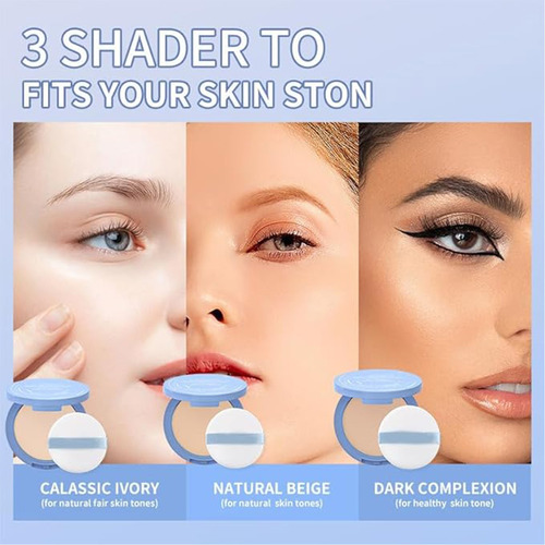 Base Maquillaje Polvo Compacto Fijador Matte 3pcs
