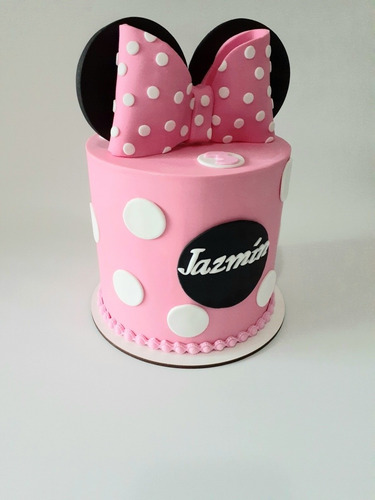 Torta Minnie Mouse Artesanal Orejas Cumpleaños