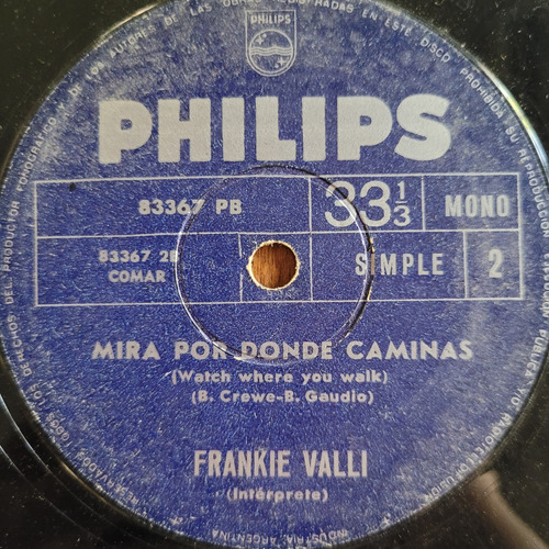 Frankie Valli Dar To Give Mira Donde Caminas Vinilo Simple