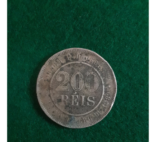 Moneda 200 Réis 1889 Brasil