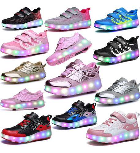 Tenis Led Patines With 2 Redles, Skate Shoes
