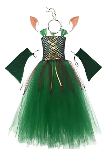 Disfraz De Princesa Elfa Del Bosque Para Niñas, Fiesta De Ha