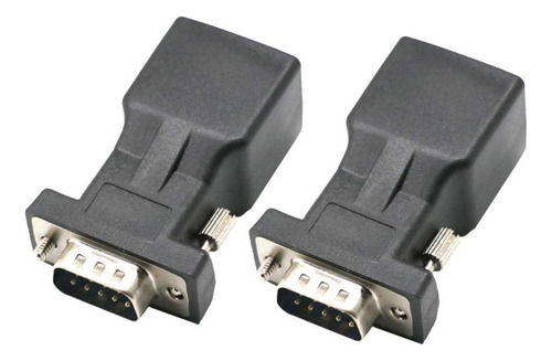2x Db9 Rs232 Macho Para Rj45 Adaptador Fêmea Porta Com Para