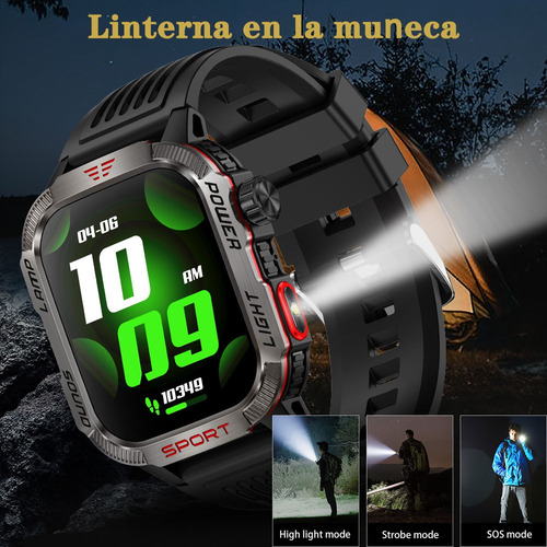 Smart Watch Hombre Bluetooth Llamada Compass Torch