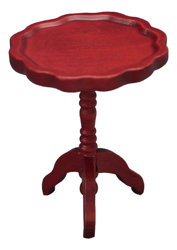 Mesa De Casa De Muñecas A Escala 1:12, Modelo De Rojo