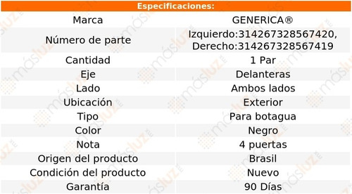 (2) Molduras Botagua Del Ext Volkswagen Pointer 00/10