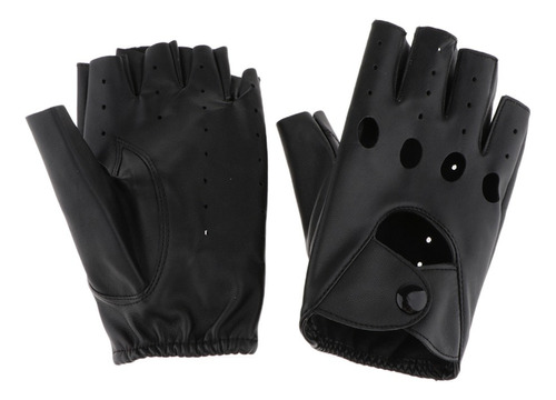 .. Guantes De Mujer De Cuero De Pu Estilo Punk Ro Medio Dedo