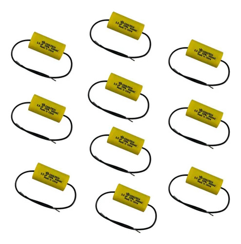 Capacitor 2.5 Mf Cooltech Con Cable Pack X10 Motor Ventilador Aire Acondicionado Compresor